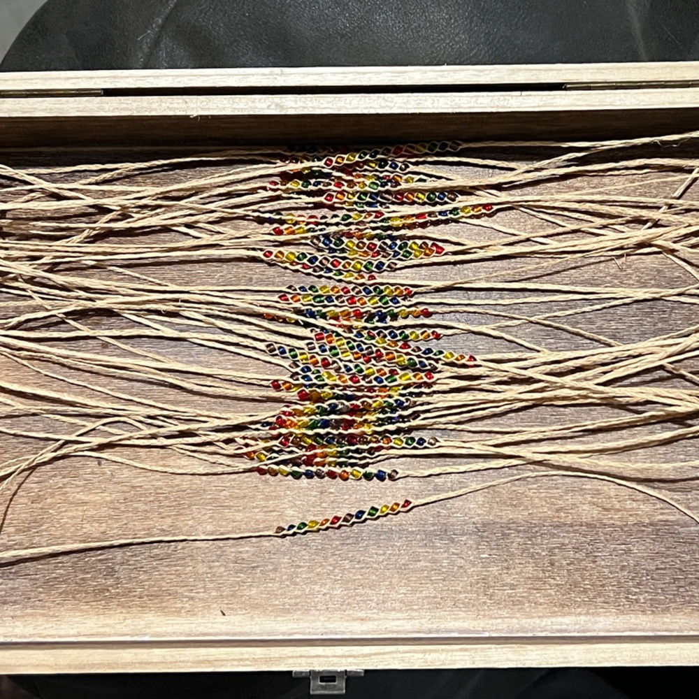 Colorful Tie On Beaded Bracelet or Anklet